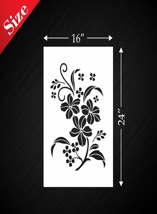 StenCart Alluring Jasmine Floral Pack of 2 Stencil for Wall Painting Home DIY Reusable Wall Stencil Design for Wall Decoration (16-inch x 24 inch) - Combo of 2 - Image 2